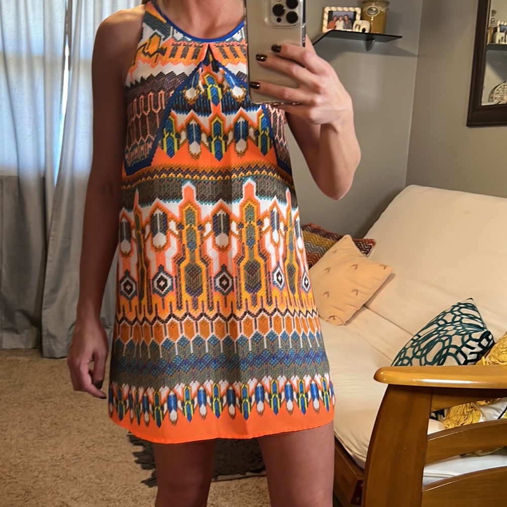 Gianni Bini Bright Chiffon Dress